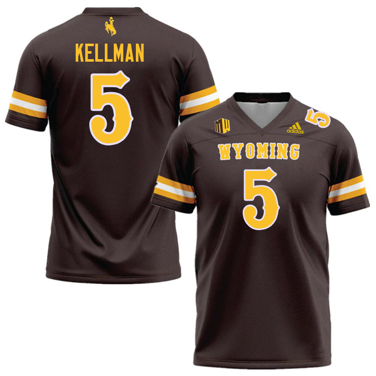 #5 Terron Kellman Wyoming Cowboys Jersey College Football Uniforms,Gears,Jerseys-Brown